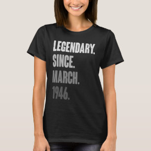 77 Years Old Vintage 1946 Birthday March 77th Deco T-Shirt