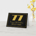 [ Thumbnail: 77th Birthday: Art Deco Inspired Look "77" & Name Card ]