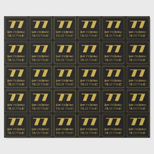 77th Birthday – Art Deco Inspired Look "77" & Name Wrapping Paper