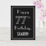[ Thumbnail: 77th Birthday: Art Deco Style # 77 & Custom Name Card ]