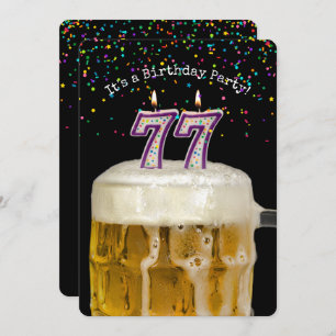 77th Birthday Beer Party Invitation