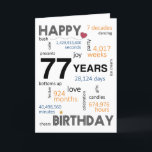 77th Birthday Card<br><div class="desc">Birthday Card Inside: May your special day be filled with joy, laughter, and unforgettable moments that you can cherish for years to come. Wishing you all the happiness in the world on your birthday and always! Description: Let's commemorate the incredible 77th birthday milestone with our delightful Happy 77th Birthday card!...</div>