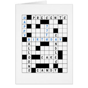 77th Birthday, Crossword Puzzle Cards