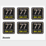 [ Thumbnail: 77th Birthday: Floral Flowers Number, Custom Name Sticker ]