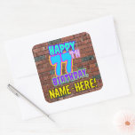 [ Thumbnail: 77th Birthday – Fun, Urban Graffiti Inspired Look Sticker ]