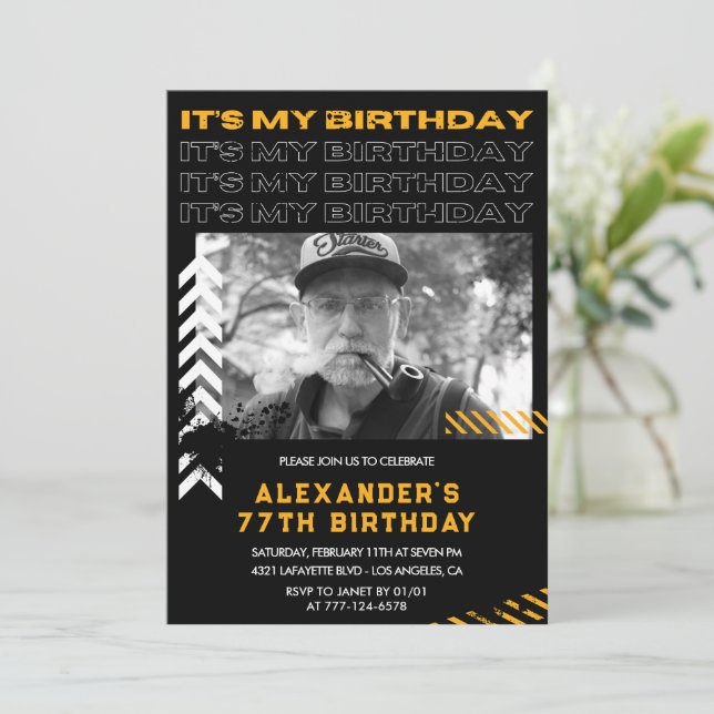 77th birthday invitations Men Photo Spray paint (Standing Front)