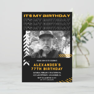 77th birthday invitations Men Photo Spray paint