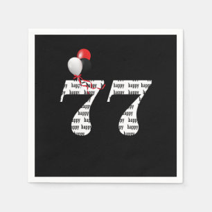 77th Birthday party balloons Napkins