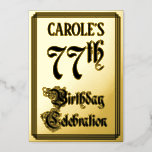 [ Thumbnail: 77th Birthday Party — Elegant Script + Custom Name Invitation ]