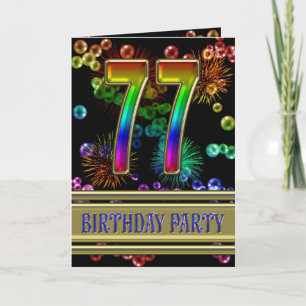 77th Birthday party Invitation