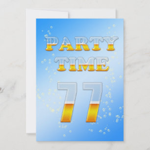 77th birthday party invitation with beer