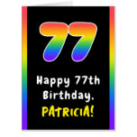 [ Thumbnail: 77th Birthday: Rainbow Spectrum # 77, Custom Name Card ]