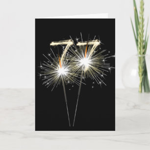 77th Birthday Sparklers on Black Card