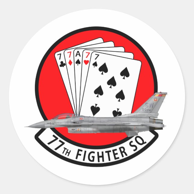 77th Fighter Squadron Classic Round Sticker (Front)