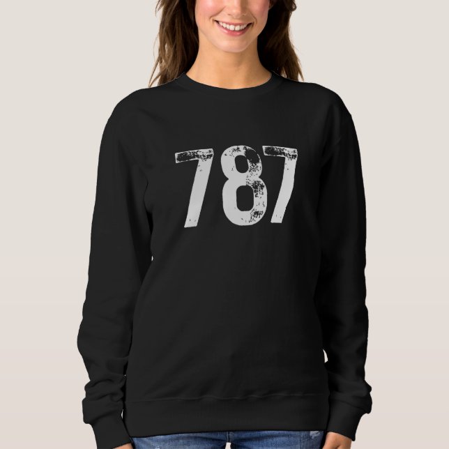 787 Area Code Puerto Rico Mobile Telephone Area Co Sweatshirt (Front)