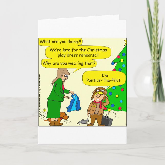787 Pontius Pilate cartoon Holiday Card (Front)