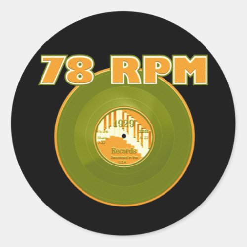 78 RPM Record 1929 Classic Round Sticker