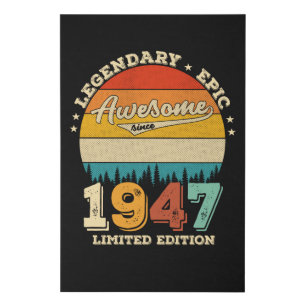 78 Year Old Bday 1947 Awesome 78th Birthday Gift Faux Canvas Print