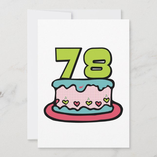 78 Year Old Birthday Cake Card (Front)