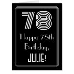 [ Thumbnail: 78th Birthday — Art Deco Inspired Look “78” + Name Card ]