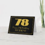 [ Thumbnail: 78th Birthday: Art Deco Inspired Look "78" & Name Card ]