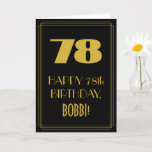 [ Thumbnail: 78th Birthday – Art Deco Inspired Look "78" & Name Card ]