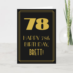 78th Birthday ~ Art Deco Inspired Look "78" & Name Card