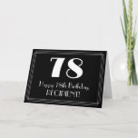 [ Thumbnail: 78th Birthday ~ Art Deco Inspired Look "78", Name Card ]