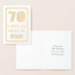 [ Thumbnail: 78th Birthday - Art Deco Inspired Look "78" & Name Foil Card ]