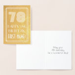 [ Thumbnail: 78th Birthday – Art Deco Inspired Look "78" + Name Foil Card ]