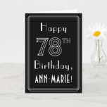 [ Thumbnail: 78th Birthday: Art Deco Style # 78 & Custom Name Card ]