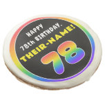 [ Thumbnail: 78th Birthday: Colorful Rainbow # 78, Custom Name ]