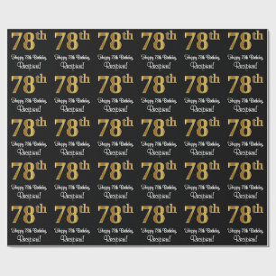 78th Birthday: Elegant Luxurious Faux Gold Look # Wrapping Paper