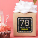 [ Thumbnail: 78th Birthday: Floral Flowers Number, Custom Name Sticker ]