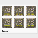 [ Thumbnail: 78th Birthday: Floral Number, Faux Wood Look, Name Sticker ]