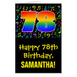 [ Thumbnail: 78th Birthday: Fun Music Symbols + Rainbow # 78 Card ]