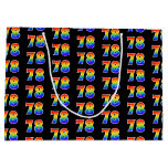 [ Thumbnail: 78th Birthday: Fun Rainbow Event Number 78 Pattern Gift Bag ]