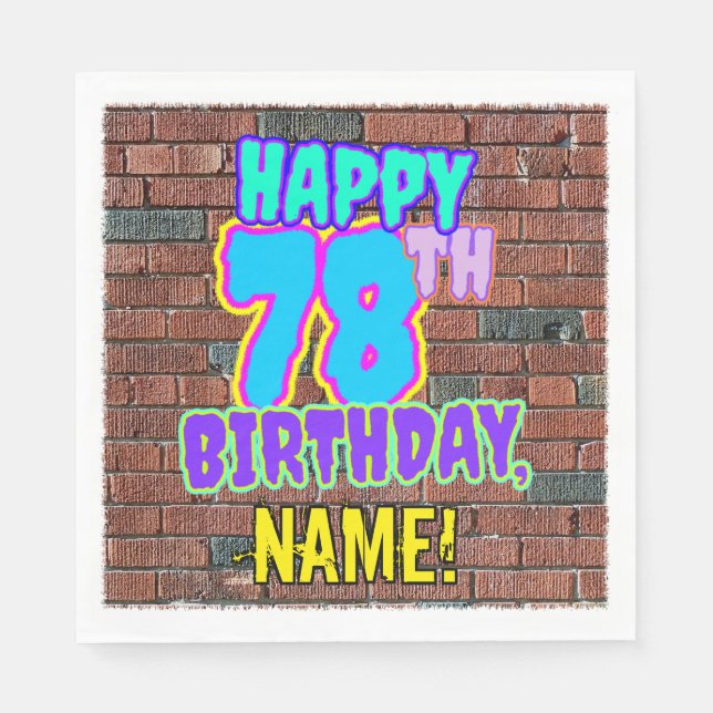 78th Birthday ~ Fun, Urban Graffiti Inspired Look Napkins (Front)