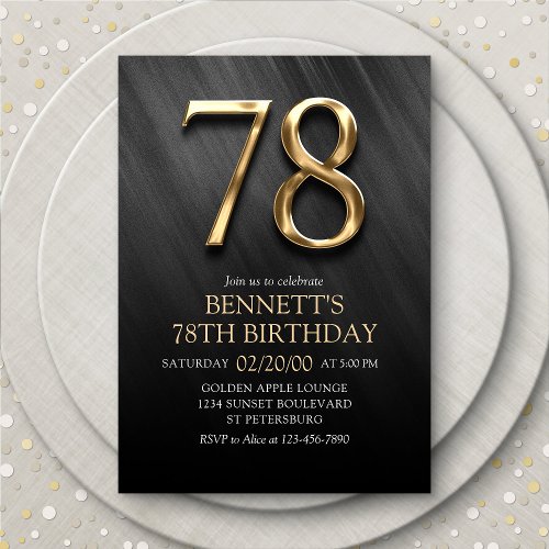 78th Birthday Invitation