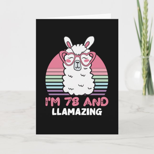 78th Birthday Llamazing Llama 78 Year Old Birthday Card (Front)