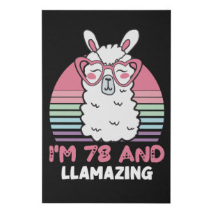 78th Birthday Llamazing Llama 78 Year Old Birthday Faux Canvas Print