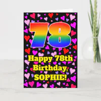 70th Birthday Themed 70 YEARS OLD! w/ Rainbow Spectrum Colors + Vibrant  Fireworks Inspired Pattern Art Print by AponxDesigns