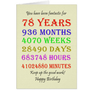 78th Birthday Milestones Cards
