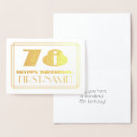 [ Thumbnail: 78th Birthday; Name + Art Deco Inspired Look "78" Foil Card ]