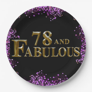 78th Birthday Paper Plates