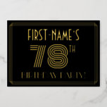 [ Thumbnail: 78th Birthday Party — Art Deco Style “78” + Name Invitation ]