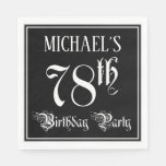 [ Thumbnail: 78th Birthday Party — Fancy Script + Custom Name Napkins ]