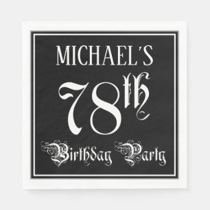 78th Birthday Party — Fancy Script + Custom Name Napkins