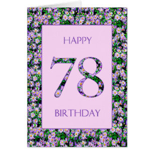 78th Birthday Purple Daisies Cards
