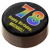 78th Birthday - Rainbow Spectrum Pattern Number 78 Chocolate Covered Oreo (Angled)